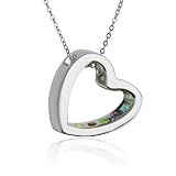 Sterling Silver Multi-Gemstone Accent Heart Love Pendant, 18