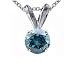2 CT Blue Diamond Solitaire Pendant Cut 14K White Gold