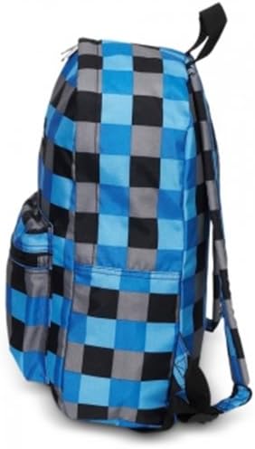 Everest Blue Black Square Design Mid Size Backpack