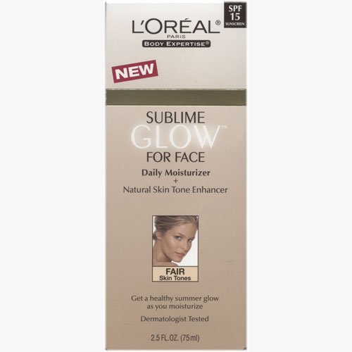 L'Oreal Glow Face Moist+Skintone Enhancer Spf# 15 Fair 2.5 oz.