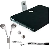 Canvas Case Cover Slim Design for Kindle Wireless Reading Device (6" Display, Global Wireless, 2nd Generation Kindle Only) + Indlues a 4-Inch Determination Hand Strap + Hi-Fi Noise-Reducing Ear Buds Earphone set