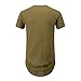 OLRIK Unisex Cashews Tattoos Hip Hop Side Zip up Extra Long T Shirts ArmyGreen M