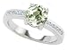 1.60 cttw 925 Sterling Silver 14K White Gold Plated Genuine Round Green Amethyst Engagement Ring - Gold Plated Silver
