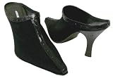 DONALD PLINER MAD BLACK SILK ELASTIC SLIDES SHOES NEW