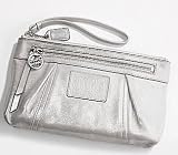 Coach Stardust White Leather Poppy Clutch Wristlet Wallet Bag - Coach 44886SLV