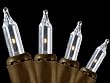 Set of 100 Clear Everglow Mini Christmas Lights - Brown Wire