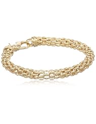 Italian Sterling Silver Yellow Gold Plated Flexible Popcorn Bracelet, 7.5"