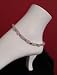Silver Anklet With Pink Quartz Logs & Chips
