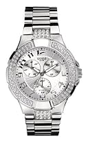 Guess Unisex Watch I14503L1 with Silver Sunray Dial, Silver Colour Steel Bracelet and Steel Case