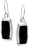Sterling Silver Black Onyx Rectangle Earrings