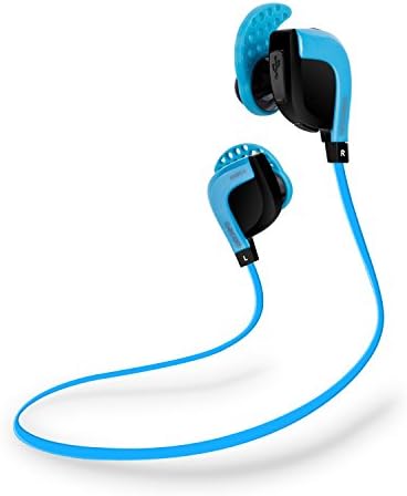{Nfc-enabled} Bluetooth 4.1 Mini Lightweight Wireless Stereo, Sports Headphone Earbuds, Earphones with Noise Cancellation, Sweatproof Stable Wearing Headset Fit for Running, Exercise, Gym, Mic Hands-free Calling Earphone for Iphone 6, 6 Plus, 5 5c 5s 4s Ipad, Lg G2, Samsung Galaxy S5 S4 S3 Note 3 and Other Android Cell Phones (Blue, G02)