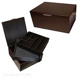 Jewelry Box Storage Box, Store All Double Decker-Dark Brown by Milano Series