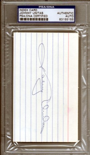 Johnny Unitas Autographed/Hand Signed Index Card PSA/DNA #83155155