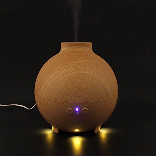 EAWELL 600ML Aroma Atomizer LED Light Ultrasonic Aromatherapy Humidifier Air Purifier Diffuser PP Material Adding Essential Oil with External Spraying Nozzle (Brown)
