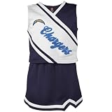 NFL Reebok San Diego Chargers Toddler Girls Navy Blue-White 2-Piece Sleeveless Cheerleader Dress Set (2T)
