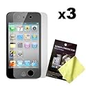 Three LCD Screen Guards / Protectors for Apple iPod Touch 4 / 4G / 4th Gen