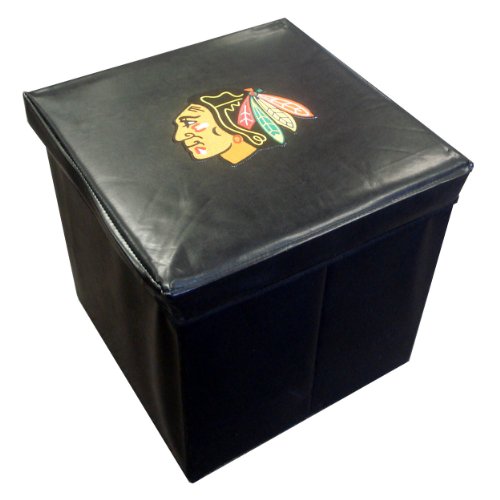 Baseline Chicago Blackhawks 16-Inch Faux Leather Storage Cube 16 Inch