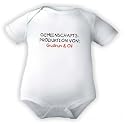 Babybody mit Druck GEMEINSCHAFTSPRODUKTION VON ... (Namen der Eltern) / kurz-und langarm / Gr. 50 - 104