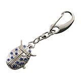 Lady, porte-cl&eacute; montre serti de strass Bleus