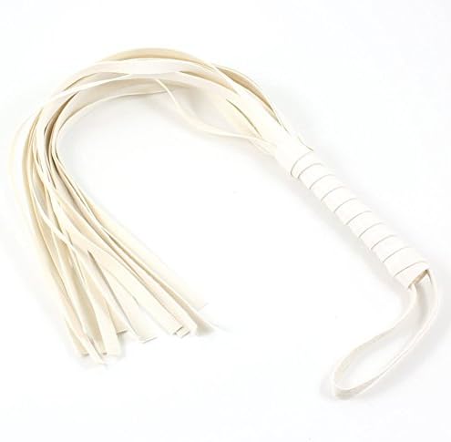 Blogger 2 Pcs/set Red Faux Pu Leather Rope Flogger Whip, Sex Role Play Kit + 15m No Glue Electrostatic Adsorption Sex Bondage Adhesive Tape Bdsm Adult Toy (White)