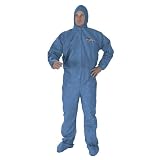 A60 Coveralls-KleenGuard w/Zip Front Storm Flap & Elastic Back/Wrist/Ankle & Hood/Boots 24/lot, 2XL