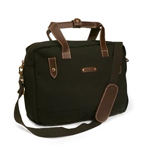 Olive n Figs 100% Pure Cotton Canvas Black Office Briefcase