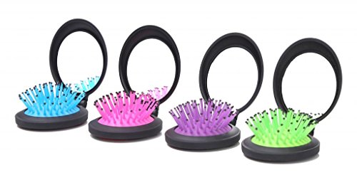 LOUISE MAELYS 1Pcs Folding Mini Pocket Hair Comb with Mirror Travel Set Gift Idea