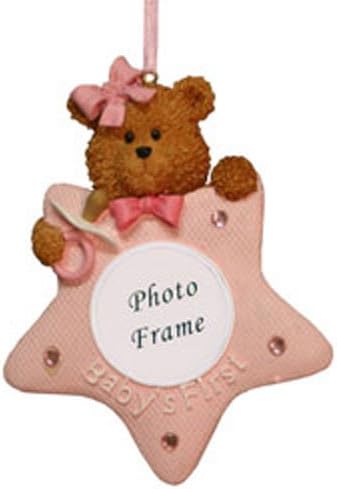 Girls Babys First Christmas Tree Ornament with Picture Frame [7091427GIRL]