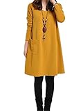 （TPGROWIN） マタニティ ウェア ワンピース ロング丈 エレガント 妊婦服 ゆったり カジュアル あったか 長袖 産前 産後 全3色 (L, イエロー)