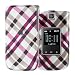 Pink with Brown Cross Plaid Checker Snap on Hard Skin Cover Case for Samsung Alias 2 Alias2 U750 + B