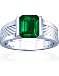 Platinum Emerald Cut Emerald Solitaire Ring