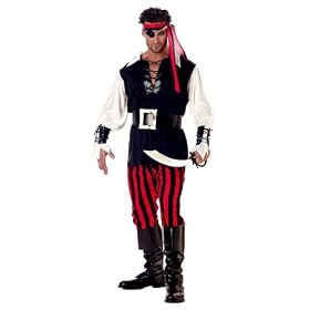 California Costume Men's Adult-Cutthroat Pirate, Black/Red/White, L (42-44)