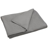 DII Super Soft Ribbed 50 by 65-Inch Fleece Throw with Fringe