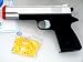 N&C SOFTAIR WAFFE PISTOLE VOLL AUTOMATISCH Silver SET + 1000 Kugeln