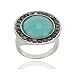 Sterling Silver Marcasite and Faceted Apatite Colored Glass Round Ring, Size 5