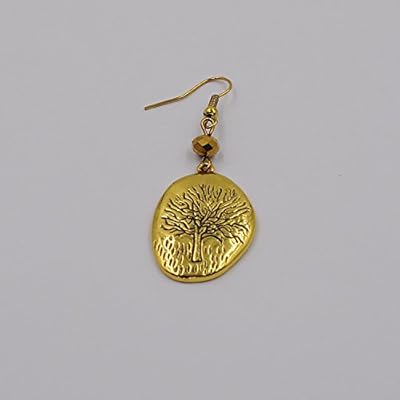Real Spark The Trees Of Life Pattern Chunky Dangle Earring