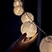 10 Warm White Chinese Nylon Lantern String Lights 10.86 Feet Long - Mini Oriental Round Globes Indoor / Outdoor Connectable and Expandable up to 162 Feet / 150 Lights By Qualizzi