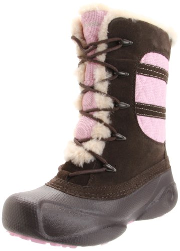 Columbia Sportswear BY1294 Heather Canyon Winter Boot (Toddler/Little Kid/Big Kid),Turkish Coffee/Pink Lady,7 M US Big Kid