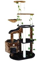 Go Pet Club Cat Tree Furniture, 74-Inch, Black/Brown
