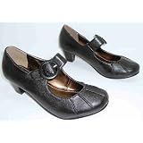 Platino Womens annie woblack medium heel slip on court shoes