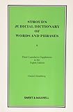 Stroud's judicial dictionary of words and phrases. Third cumulative supplement to the eighth edition