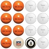 Cleveland Browns 1-TEAM BILLIARDS/POOL TABLE BALL SET (9)