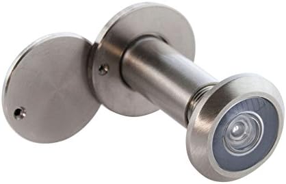 OPGX Solid 200-degree Door Viewer with Heavy Duty Privacy Cover for 1-3/8" to 2-3/8" Thick Doors, Satin Nickel