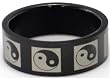 Blackline Ying Yang Design Stainless Steel Ring by BodyPUNKS (RBS-029)