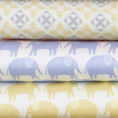 Magnolia Organics Crib Sheet Set Wheat Elephant Parade