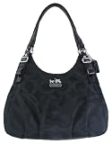 Coach 17689 MADISON OP ART SATEEN MAGGIE SHOULDER BAG SILVER / BLACK