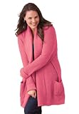 Woman Within Plus Size Cardigan shaker sweater with flyaway style