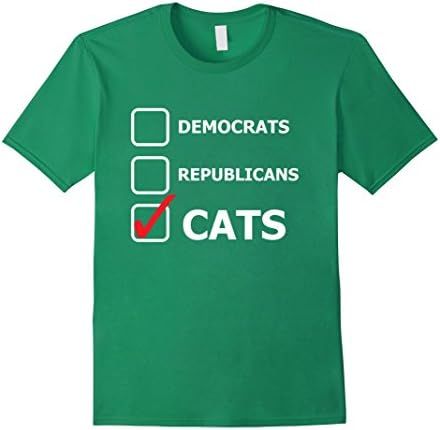 Men's Democrats-Republicans-Cats Ballot T-Shirt Men's &amp; Women's  Medium Kelly Green