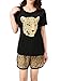 VENTELAN Women's Cute Summer Leopard Pajama Set Sleepwear Nighty