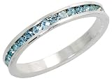 41Le95xks7L. SL160  Sterling Silver Eternity Band w/ March Birthstone Aquamarine